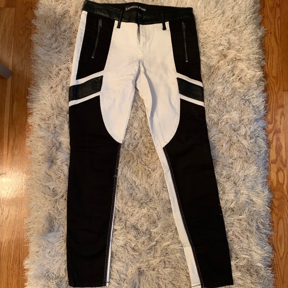 Express Black and white jeans